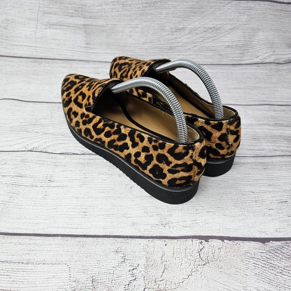 Franco Sarto Mercy‎ Women's Slip On Tan/Black Leopard Print Real Fur Size 9.5 - Picture 6 of 12